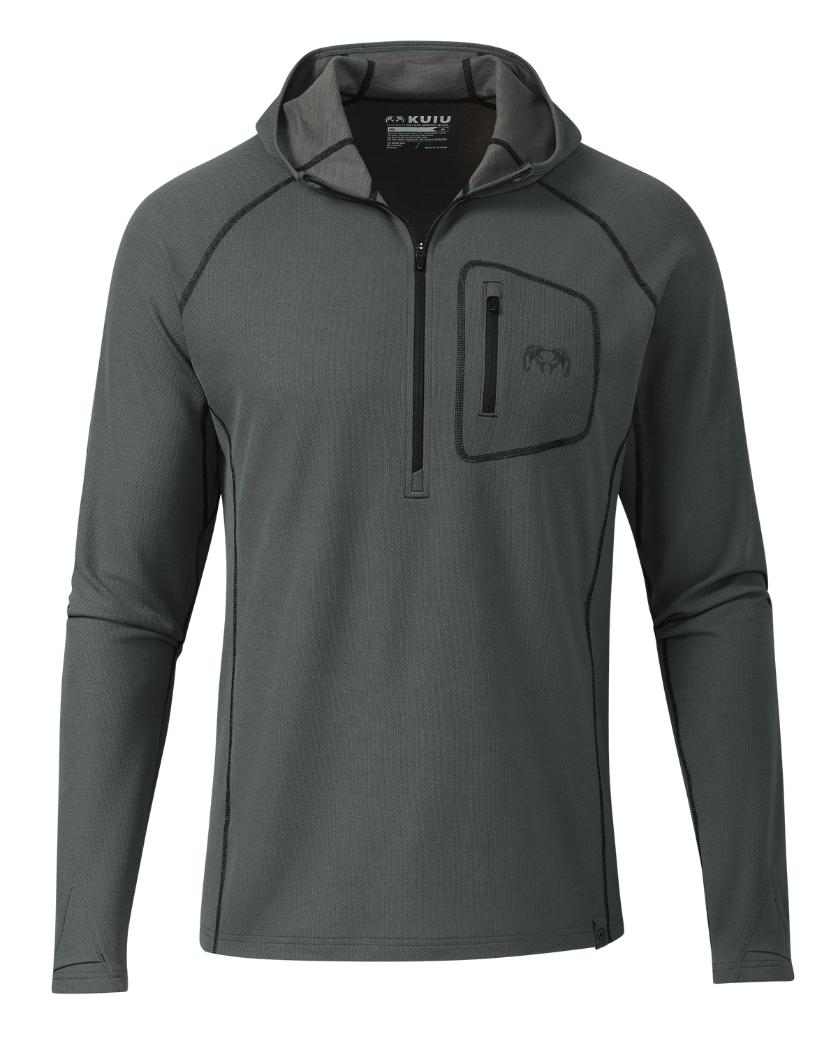 PRO Merino 200 Zip-T Hoodie | Gunmetal