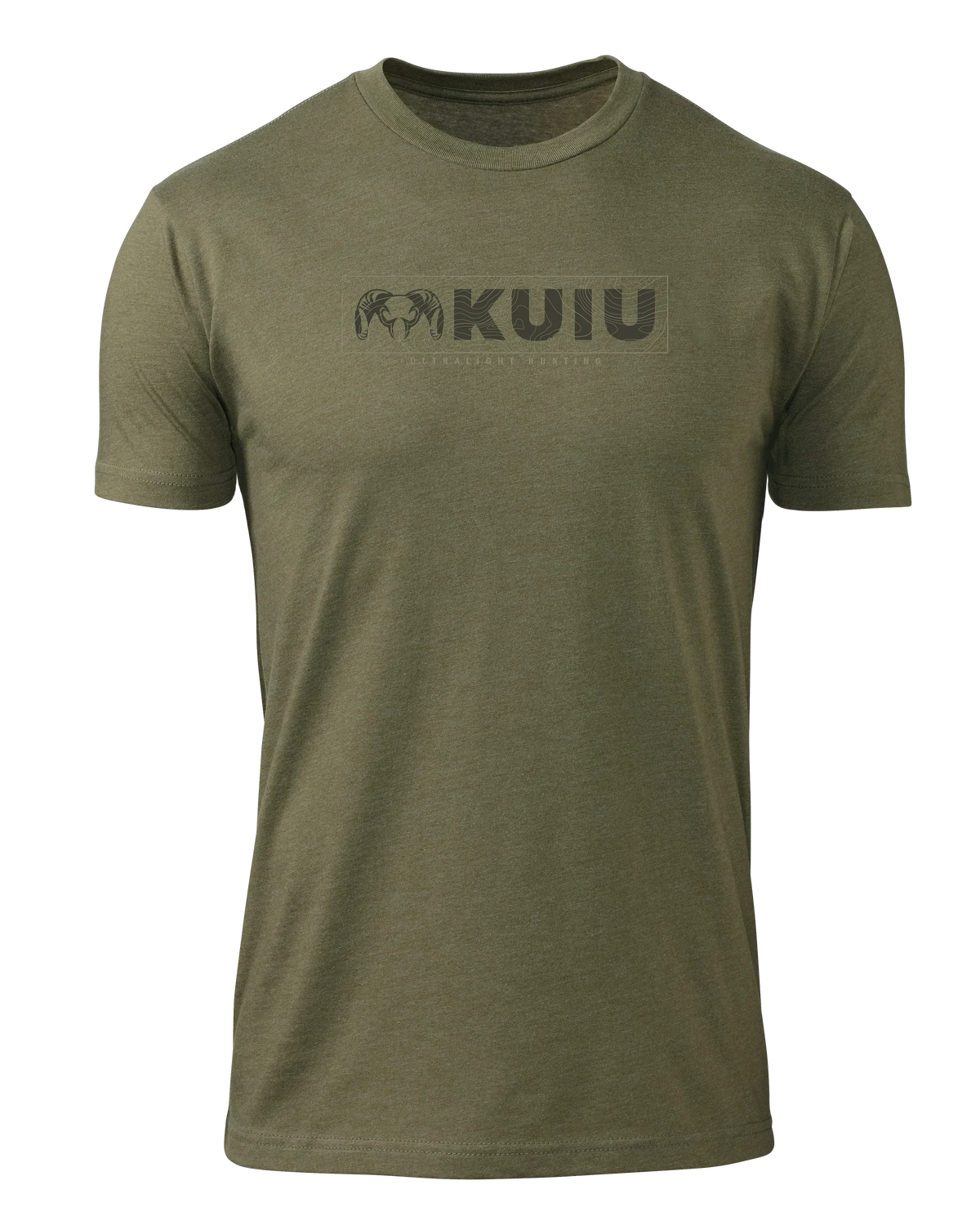 KUIU Topo Block Logo T-Shirt | Military Green