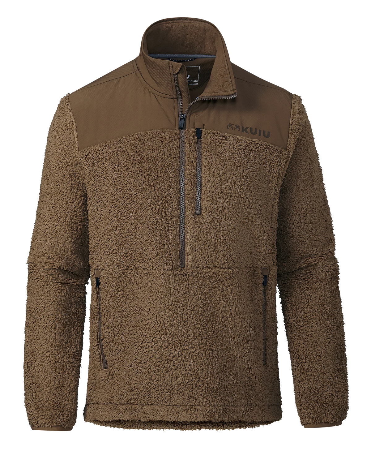 Sherpa Fleece Zip Pullover | Grizzly