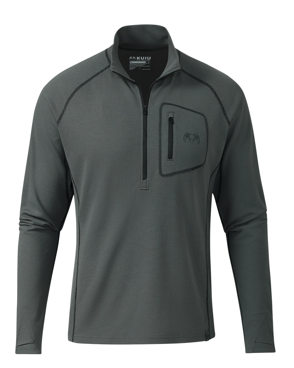 PRO Merino 200 Zip-T | Gunmetal