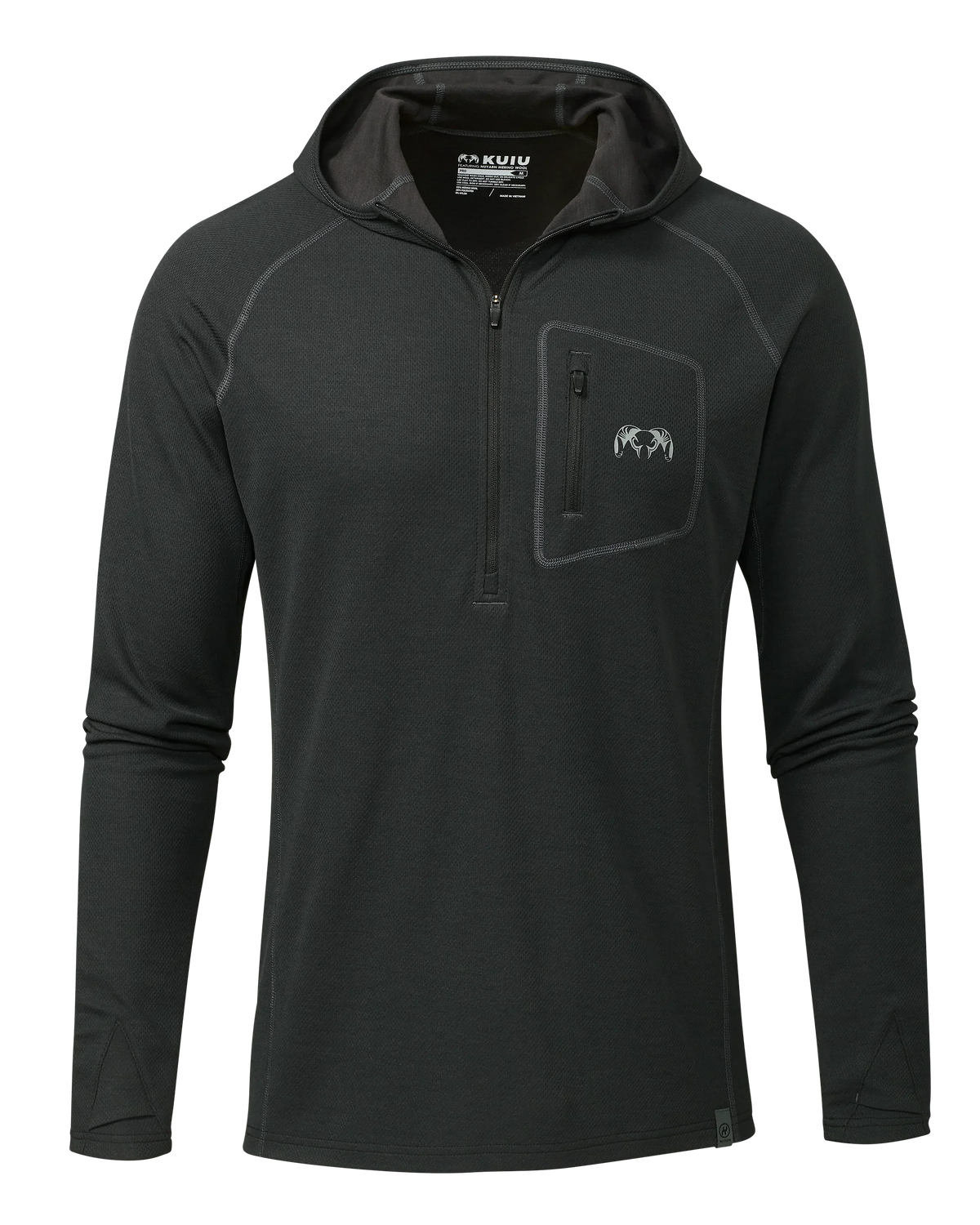 PRO Merino 200 Zip-T Hoodie | Black