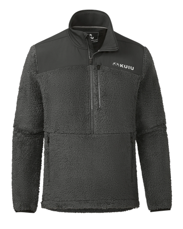 Sherpa Fleece Zip Pullover | Asphalt