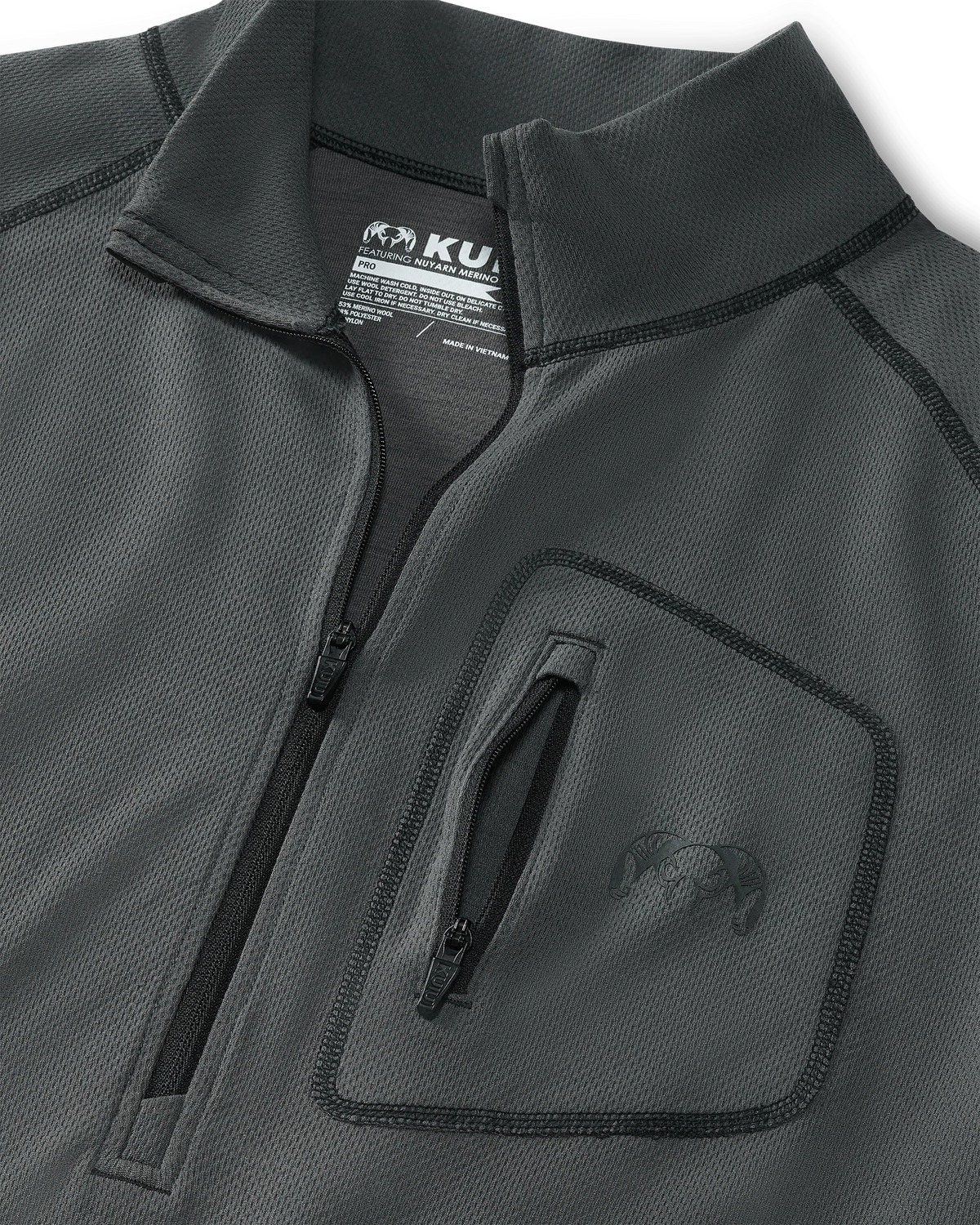 PRO Merino 200 Zip-T | Gunmetal