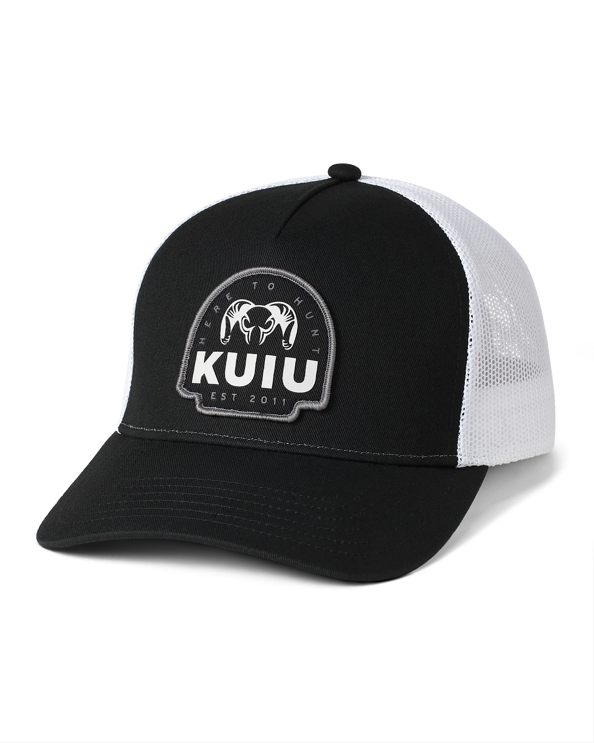 KUIU Here to Hunt Woven Patch Hat | Black/White